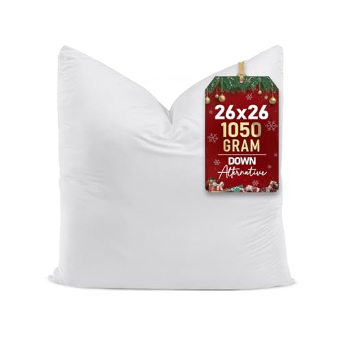 Utopia Bedding Throw Pillows (Set of 1, White) – 26 x 26 Inches Down Alternative Pillows for Bed, Sofa, and Couch - Fluffy Decorative Stuffer Pillow for Indoors & Outdoors