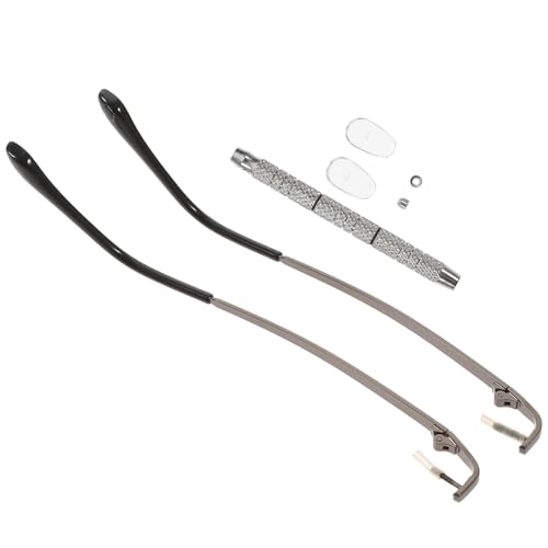 CHILDWEET Kit de Reparación de Gafas de Sol 1 Par de Patillas Metálicas Color Cañón, Destornillador Incluido, Almohadillas Nasales Negras para Reemplazo, Uso Personal y Estilo Aleatorio