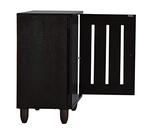 Image of DeckUp Minang 2-Door Engineered Wood Shoe Rack (Dark Wenge, Matte Finish)