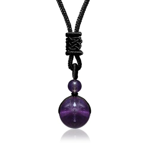 Amethyst Pendant Necklace for Spiritual Balance & Sleep, Natural Healing Crystal Jewelry for Women and Men