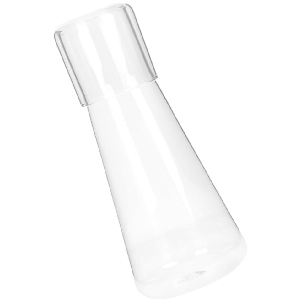 Jarra de vidrio elegante de 900ml con taza integrada de alta resistencia