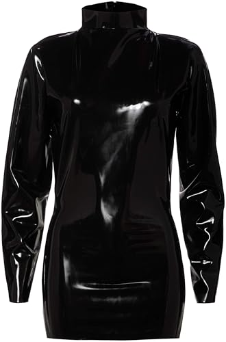 The Latex Collection Femme 29000841031 Chemise en Latex Manches Longues, Noir (Nero 001), M EU