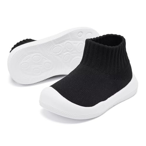 Image of Eashi Baby Boy Girl Non-Skid Indoor Infant Walking Shoes Breathable Warm Elastic Sock Shoes with Memory Sole Protect Toes Outdoor Sneakers