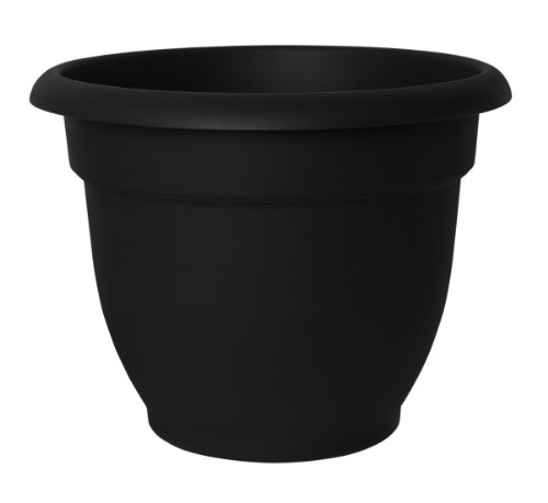 Fiskars Bloem 20-56908 8 Inch Ariana with Self-Watering Grid, Black, 8