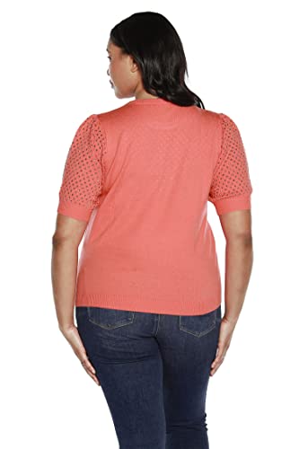 Belldini Womens Dressy Plus Size Sweaters With Puff Sleeves And Rhinestones Sweater #TOP3