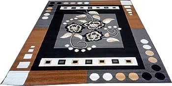 Image of Soft Modern Washable Beautiful Acrylic Rugs for Home Decor Living Room 6x8 Feet (180 x 235 Cm) Grey Color