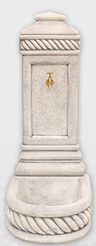 Fontaine Murale Modèle Levante 110x45x60cm. pour le jardin. En béton allégé. Gris