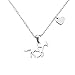 CheersLife Ragazze Cavallo Collana Dainty Iniziale Cuore Cavallo Ciondolo Collana Festa Della Mamma Gioielli Regali Di Compleanno Per La Madre Gli Amici Donne Ragazze Amanti Dei Cavalli (argento)