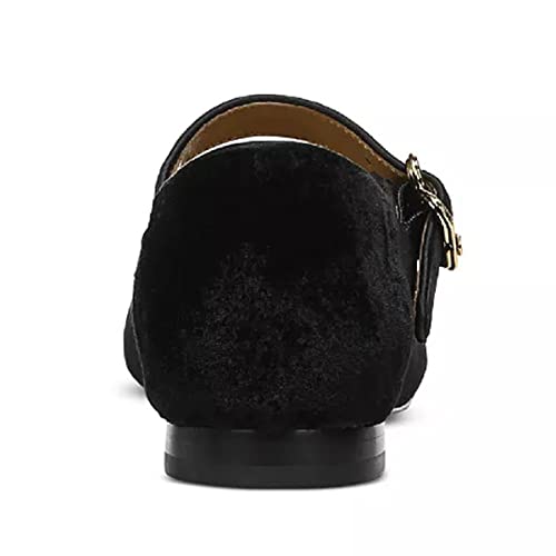 FYS Women Square Toe Low Heel Mary Jane Pumps Flats Ballets Buckled Dress Daily Comfortable Shoes2