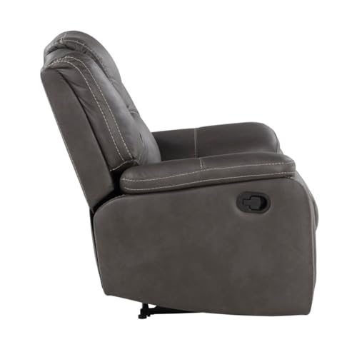 Image of Torque - Alfex 1 Seater Leatherette Manual Recliner | Recliner Sofa /Chair for Living Room, Bedroom, Office | 1 Year Warranty - Grey