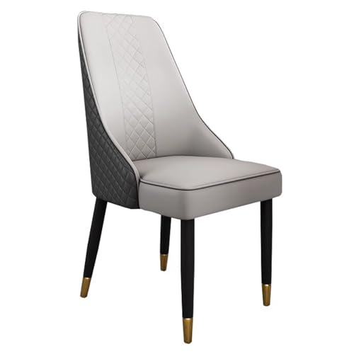 Chaise de salle à manger design pour repas en famille, assise grise confortable style ferme