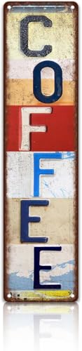 Jeoiepyiy Vintage Coffee Wall Decor Street Signs Home Coffee Bar Metal Tin Signs 16x 4 Inches...