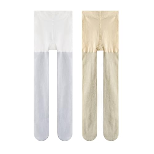 LOLANTA Girls Shimmer Tights Kids Semi Opaque Shiny Dance Stockings 2 Pack Ultra Soft Stretchy Pantyhose 3-12 Years2