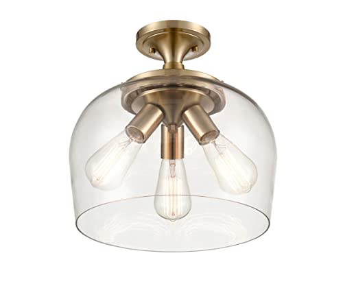 Millennium 9713-Ch Transitional Three Light Semi-Flush Mount From Ashford Collection In Chrome Finish #TOP4