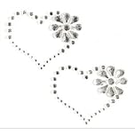 2 Clear Diamante Heart & Flower Vajazzle Rhinestone Gems - created exclusively for Diamante Crafts
