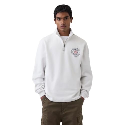 Image of Gap Men Printed Standard Fit Collared Neck Full Sleeve Sweatshirt