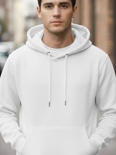 Image of Amazon Brand - Anarva Men's Regular Fit Cotton Hoodie | Comfortable Winter Hoodie with Kangaroo Pocket & Adjustable Hood | Soft Warm Casual Wear for Everyday Use