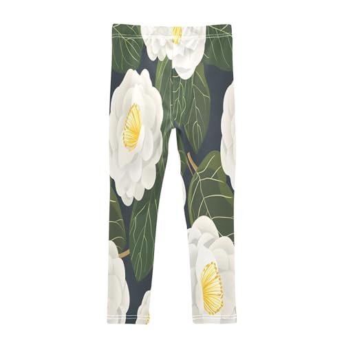 Bolaz Toddler Girls Leggings Printed Yoga Pants Leggings Flowers White for Kids2