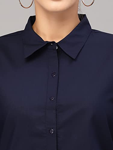Image of Style Quotient Women Solid Polycotton Regular Formal Shirt