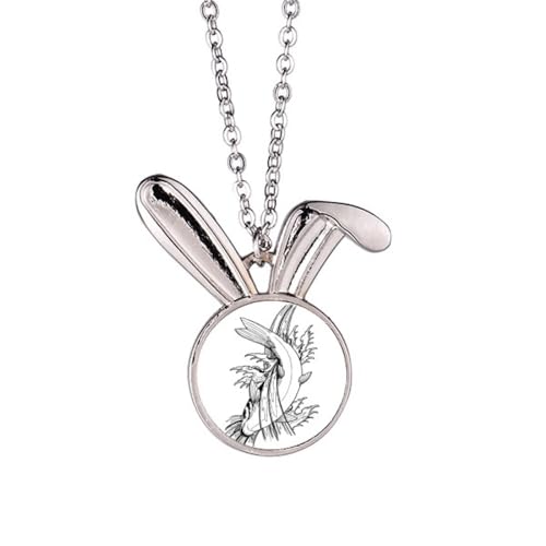 Collier pendentif poisson satiné lapin en argent massif au design artisanal unique