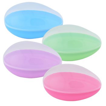 Jumbo Easter Egg Plastic Egg Shaped Containers Assorted Pastel Colors, 5 1/2