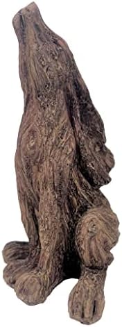 HH Home Hut Garden Ornaments Outdoor Sculpture Hare Rustic Wood Effect - Weatherproof and Waterproof Eye - Catching Rabbit Driftwood Animal Lawn Statue Outdoor Indoor Decor 21cm High