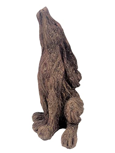 HH Home Hut Garden Ornaments Outdoor Sculpture Hare Rustic Wood Effect - Weatherproof and Waterproof Eye - Catching Rabbit Driftwood Animal Lawn Statue Outdoor Indoor Decor 21cm High