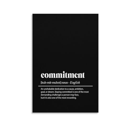 Commitment Definition Print Motivational Office Wall Art Decor Canvas Printing