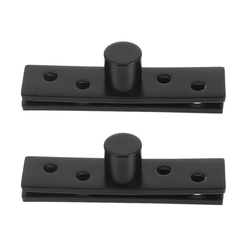 Alasum 2pcs Stainless Metal 360° Rotation Invisible Pivot Door Hinges Matte Black Centre Shaft Concealed Hardware for Wood Doors Industrial Cabinet Use