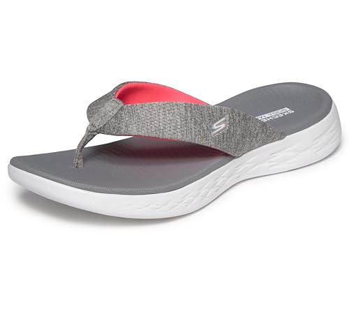 Skechers Women's On-the-go 600 - 15304 Flip Flop, Gray Pink, 5 UK