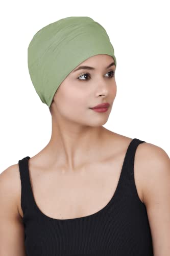 Image of The Headscarves Women Silky Soft Bamboo Viscose Sleep Cap for Hair Loss Chemo Headwear Skull Cap Free Size (Multicolor) (HS3 Multicolor)