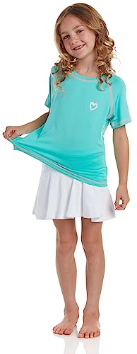 Pink Platinum Girls Rash Guard Shirt - 2 Pack UPF 50+ Quick Dry Short Sleeve Swim Shirt Rash Guard for Girls (Sizes: 4-16)3