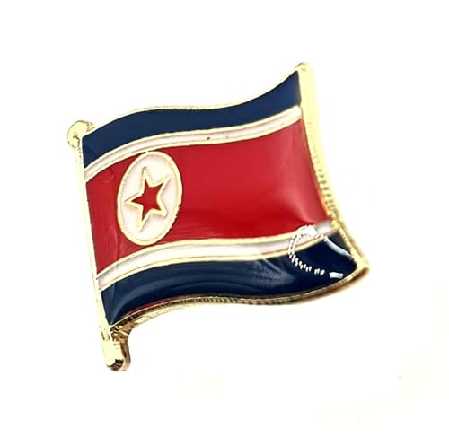 Pin's en métal avec drapeau de la Corée du Nord, Métal