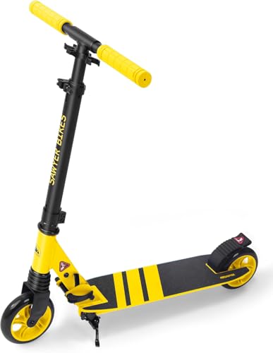 Sawyer Bikes - Patinete Ajustable y Plegable - Niños 6 a 12 Años (Amarillo)