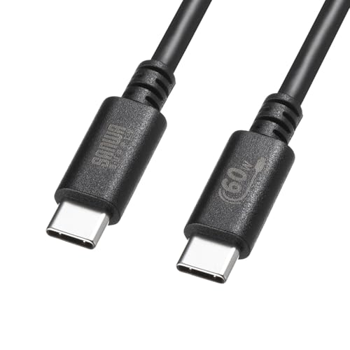 サンワサプライ　Type-Cケーブル　PD60W 3m ２本セットになります。 KU-CCP6030BK【USB 2.0 Type-Cケーブル（PD60W・3m・ブラック）】USB