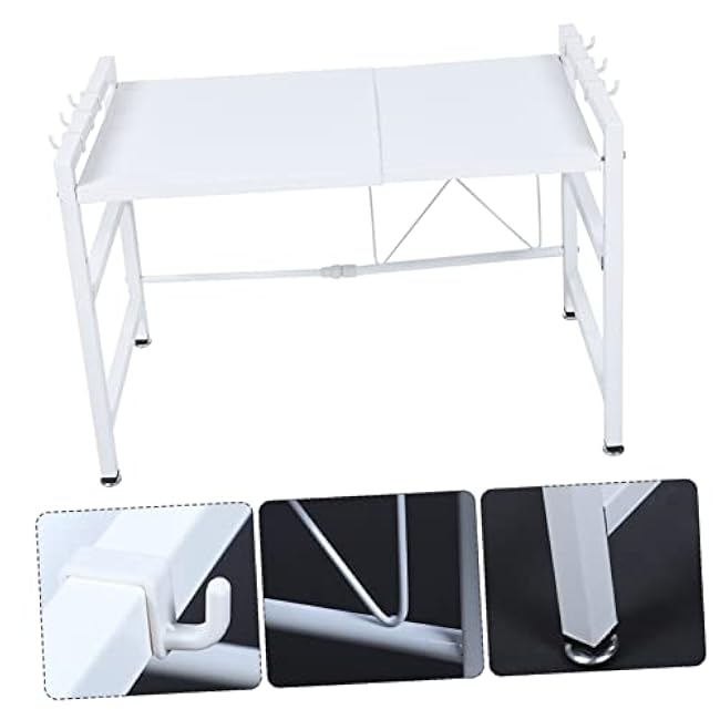 Multifunctional Retractable Desktop Storage Rack with Strong Pressure Resistance for Kitchen and Bathroom Oven and Microwave Shelf Organizer for Rice Cooker Tableware and Utensils