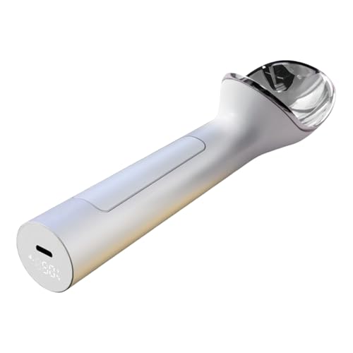 FANSHINUO 自動加熱電気アイスクリームスクープ 自動溶解技術 USB C 充電式 LEDディスプレイ 食器洗い機対応