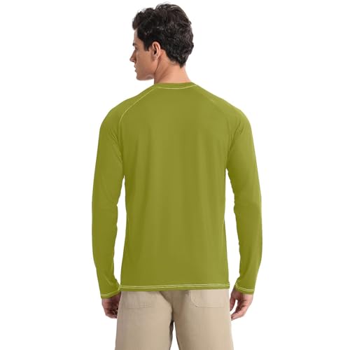Olive Green UPF 50+ Sun Shirts for Men Slim fit Comfort UV Sun Protection Beach2