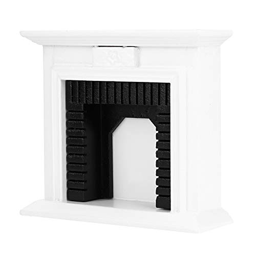 Acouto Juguetes de Casa de Muñecas de Madera con Chimenea Blanca en Miniatura a Escala 1/12, Accesorio Hecho a Mano para Niños, para Decoración de Sala de Estar de Casa de Muñecas 1:12