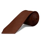 OcioDual Corbata Marron Hombe, Corbatas de Hombre Modernas, Corbata Lisa Elegante para Traje de Boda, Negocios, Celebraciones, Eventos, Fiestas, Gravatas Hommes, Corbatas Estrechas