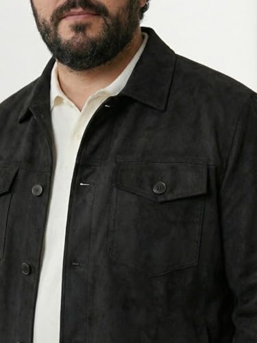 Image of UNSTD Men Plus Size Suede Jacket for Men | Winter Wear Full Sleeves Jacket | Comfortable Big & Tall Casual Jacket