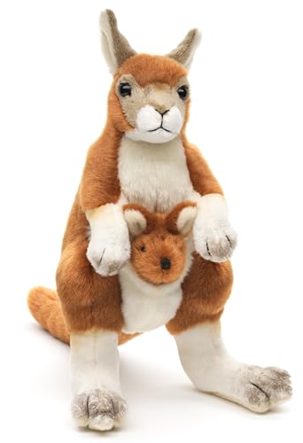 Uni-Toys - Känguru mit Baby (angenäht), stehend - 23 cm (Höhe) - Plüschtier, Kuscheltier