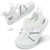 BARERUN Baby Boys Girls Water Sport Shoes Quick Dry Breathable Baby Water Sandals Lightweight Non-Slip First Walker Sandals Walking Sneakers for Beach Swim Pool Summer Play White 18-24 Months