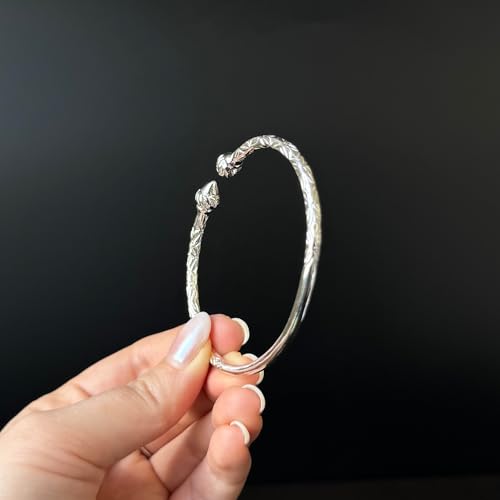 West Indian 925 Sterling Silver Bangle w. Elegant Ridged Arrow Taj Mahal Ends, 1 piece4
