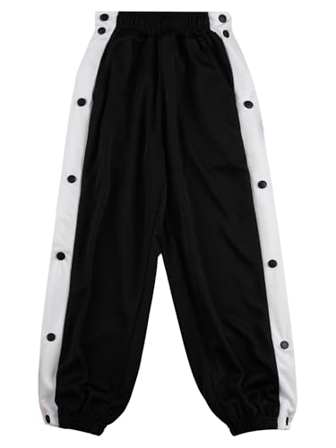 easyforever Youth Boys Basketball Pants, Side Button Running Athletic Workout Sweatpants Casual Loose Jogger3