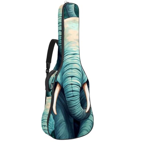 Housse pour guitare acoustique imperméable motif éléphant coloré 108 cm
