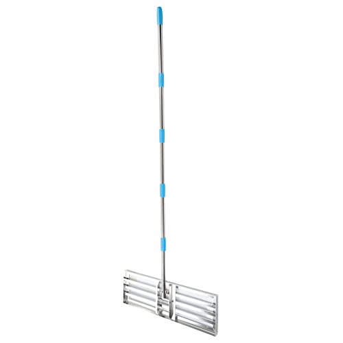 Estink Adjustable Stainless Steel Lawn Rake, Easy to Install Leveling Rake Landscape Tool for Garden Yard, Suitable for Gardens, Courtyards, and Lawns (5 Section)
