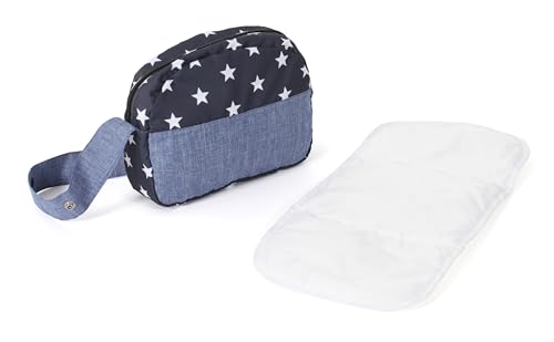 Bayer Chic 2000 - Wickeltasche für Puppen, Puppenwickeltasche, Puppenzubehör, Puppentasche, Sternchen, navy, 853-51