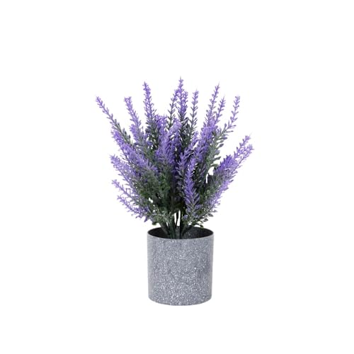 Diexgiy 造花 ラベンダー 鉢植え ポット付き アートフラワー 花束 インテリアフラワー フェイクグリーン 人工観葉植物 卓上 飾り 綺麗 花 おしゃれ 可愛い 母の日 誕生日 プレゼント (パープル・フロスト・ラベンダー)