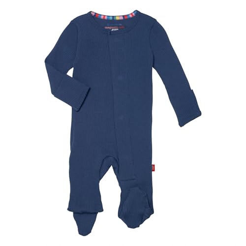 Image of Magnetic Me Footie Pajamas Soft Modal Baby Sleepwear with Quick Magnetic Fastener | Boys and Girls Sleeper Preemie-24 Months